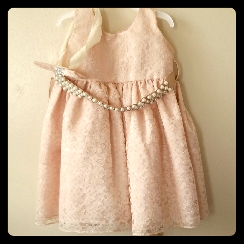 Blinged peachy/cream dress